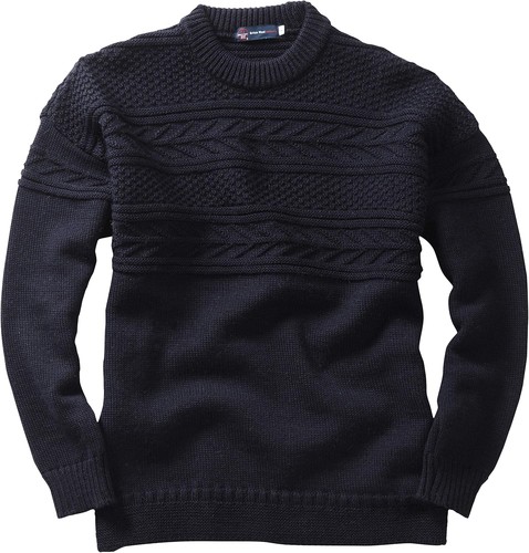 Crew neck guernsey sweater - neck,