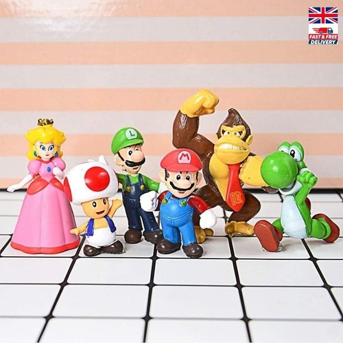 6pcs mini mario - mario, cake