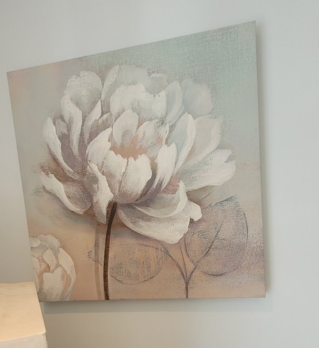 Duck egg blue floral wall - , art