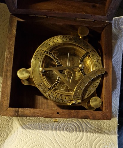 Brass sextant compass with - compass,