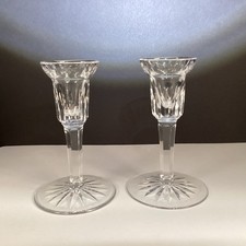 Two Waterford crystal single light 5.75” candlesticks
