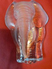 Mats Jonasson Signed, Scandernavian Glass, Elephant Sculpture.