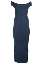 ALAÏA BLUE WOOL MAXI DRESS FR 36 UK 8