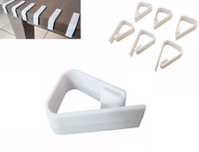 White Table Cloth Clips X 6 Six Pack Tablecloth Cover Plastic Holder Clamps