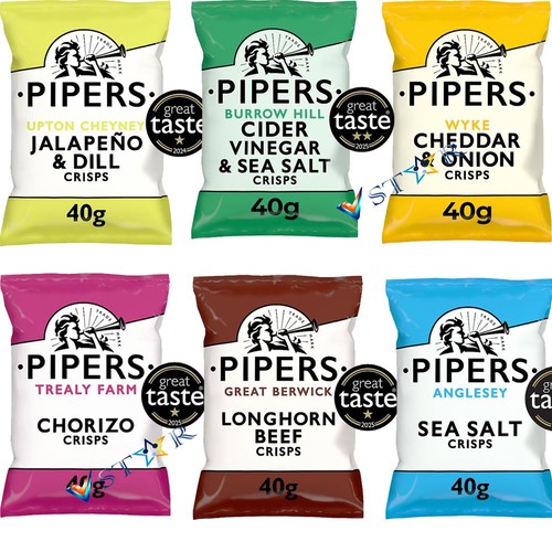 Pipers crisps grab bag 40g - bag,