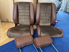Cobra Stuttgart Reclining 2 Seat Package - Brown Vinyl + Porsche Fabric Centres