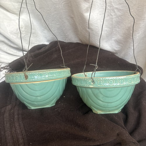 Vintage hanging planters - vintage,