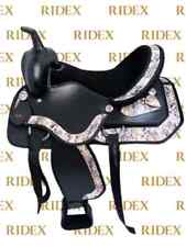 Synthetic Western Adult Barrel Racing Horse Tack Saddle & All Size Available.