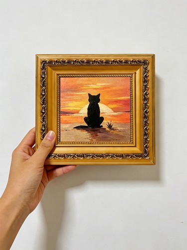 Cat silhouette golden - cat,
