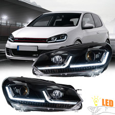 For VW Golf 6 Mk6 2009-2014 LED Headlight DRL Turn Signal Projector Lens