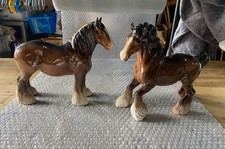 2 X BESWICK SHIRE HORSES