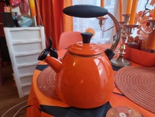 VINTAGE RETRO LE CREUSET HALO WHISTLING KETTLE GAS ELECTRIC INDUCTION HOB ORANGE
