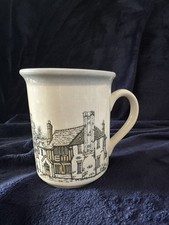 Vintage Biltons England Textured Mug With Embossed Country Village Scene