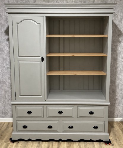 Painted bespoke kitchen larder - kitchen,