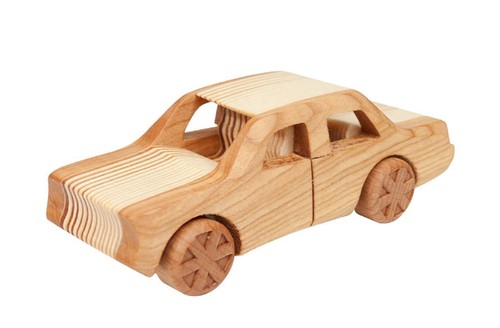 Wooden car toy fiat 125p - toy,