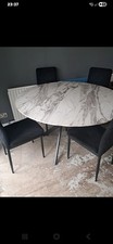 Marble Dining Table White Grey