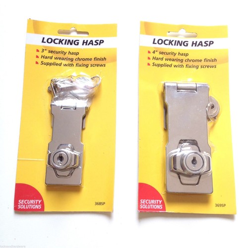 Chrome security locking hasp - security,