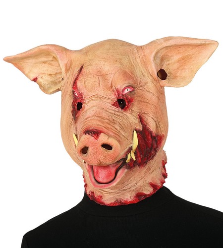 Halloween pig mask bloody - halloween,