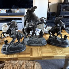 Marly horse figurines spelter - figurines.,