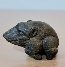 Edo Era Boar Netsuke wood carving 2.1 inch Width Japanese antique Inro
