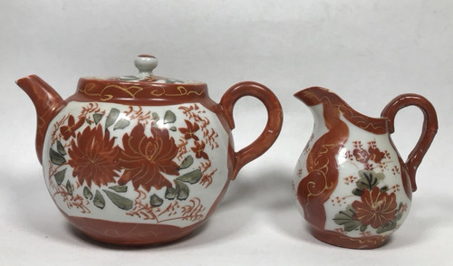 Antique japanese kutani teapot - antique,