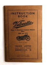 Velocette MK II KSS KTS Instruction Book Owners Manual 1950 Vintage Velocette