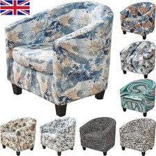 2-Piece Tub Chair Slipcover, Stretch Club Chair Cover with Cushion Cover