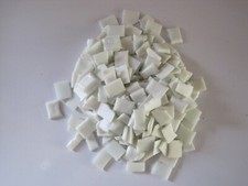 500 grams 4 mm thick Glass Mosaic Tiles - misshapes, seconds & broken - white