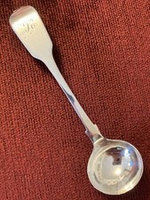 Solid Silver Salt / Condiment Spoon, Sheffield 1846 WH. Inscribed With K ?!