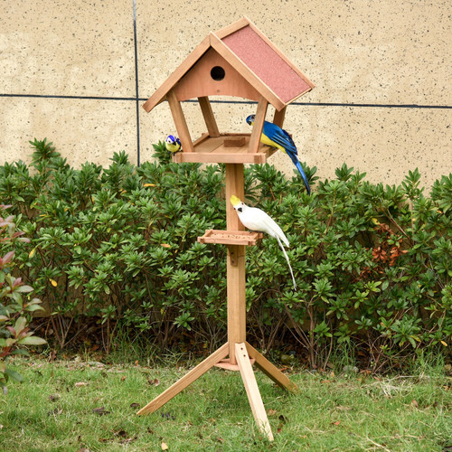 Bird table wooden house - house, feeder