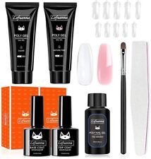 Lofuanna Poly Gel Nail Kit - 2 Colors Poly Gel Poly Nail Gel Kit with Nail Forms