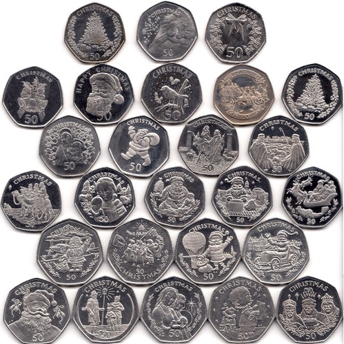 50p christmas coins - christmas, 1988