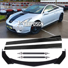 For Toyota Celica Corolla Front Bumper Lip Splitter 86.6" Side Skirts Strut Rod