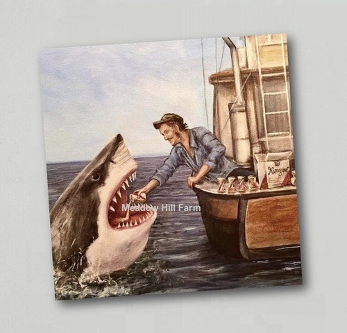 Fridge magnet jaws great white - fridge,