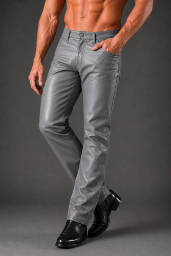 Men grey distressed lambskin - men,