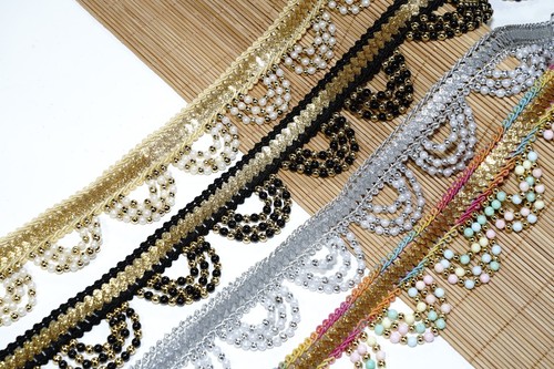 Beaded scalloped fringe - scalloped,