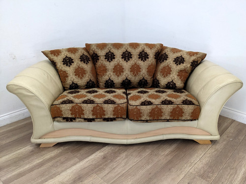Sofa seater cream leather - 3,