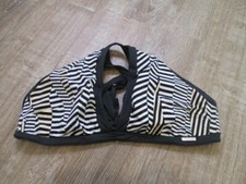 SUNSEEKER Black White Nude Bikini Top strappy tie back Size 10 EUC