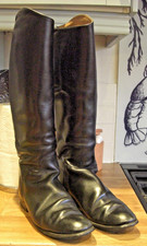 Vintage English Made Hawkins Royale Black Leather Riding Boots UK 8- Equestrian
