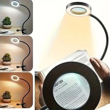 10X LED Magnifier Glass Desk Lamp With Light Stand Clamp Beauty Magnifying Lamp