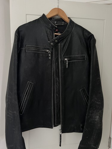 Vintage diesel leather jacket - vintage,