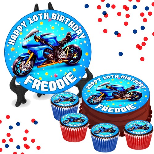 Blue motorbike personalised - motorbike,