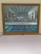 The Last Supper Holographic Picture In Antique Frame 19"×15"