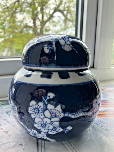 Blue and white ginger - white,