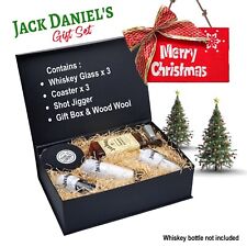 Jack Daniels Gift Set - Whiskey Glasses Tumblers Coasters Jigger Box Christmas