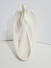 PartyLite Infinity Angel Tealight Holder Bisque Porcelain