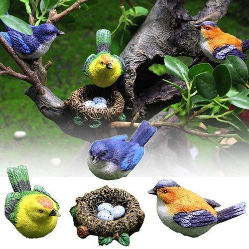 Set resin miniature birds - 1,