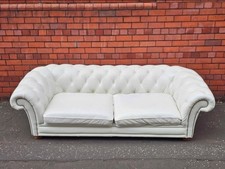 Natuzzi white genuine leather Chesterfield Club Large sofa 🚚🏴󠁧󠁢󠁳󠁣󠁴󠁿
