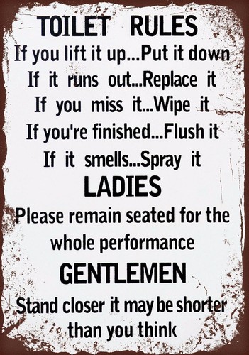 Toilet rules retro metal tin - metal,