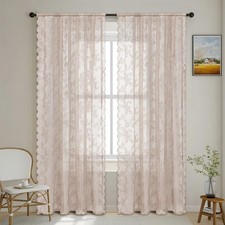 1pc Lace Sheer Curtains Eyelet